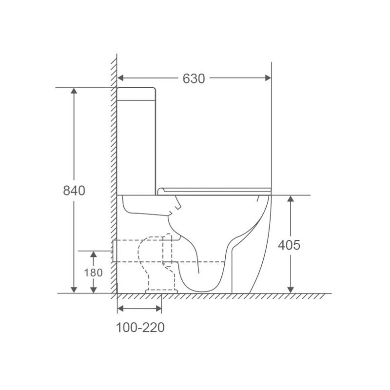 Унитаз-компакт MIXXUS Premium Ellipse-0401-T1 система смыва TORNADO 1.0 630x390x840 мм (MP6467) - фото 3