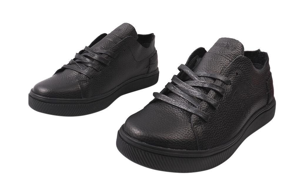 Кеди чоловічі Cros Sav зі шкіри на низькому ходу на шнурівці р. 40 Чорний (30-21DTC) - фото 5 Кеди чоловічі Cros Sav зі шкіри на низькому ходу на шнурівці р. 40 Чорний (30-21DTC) - фото 5