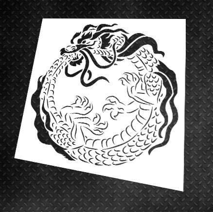 Трафарет многоразовый DFA Китайский дракон для штукатурки и краски (X00040)