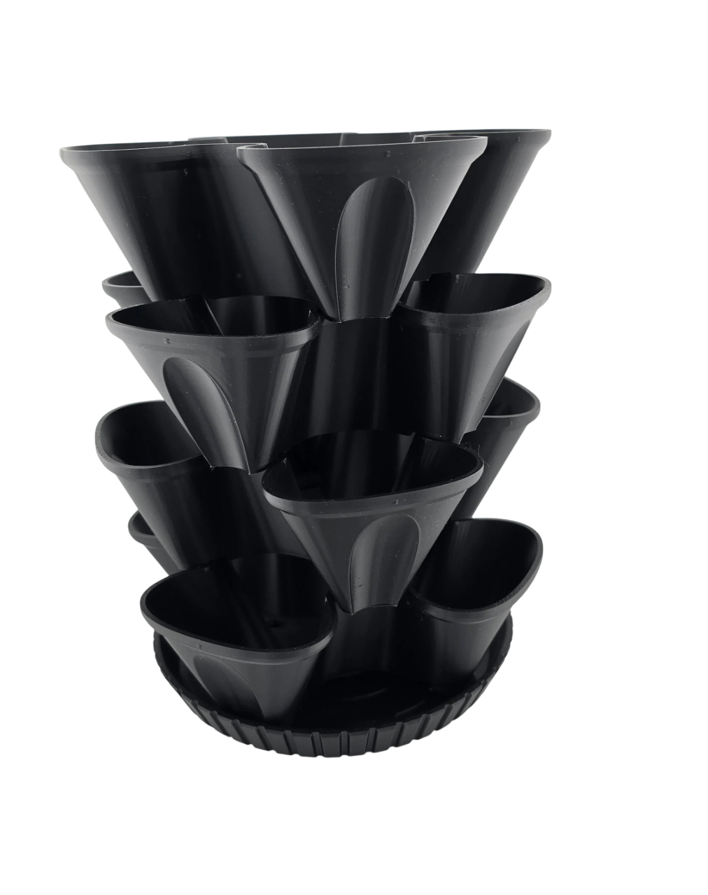 Горщик садовий вертикальний на чотири секції Чорний (0039) - фото 1 Горщик садовий вертикальний на чотири секції Чорний (0039) - фото 1