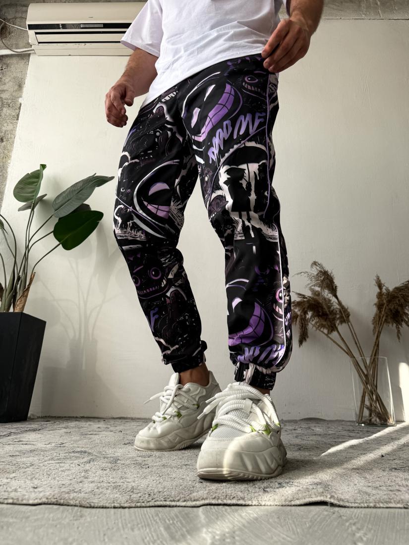 Спортивні штани 12-210 Плащівка на підкладці L Різнокольоровий (23157)