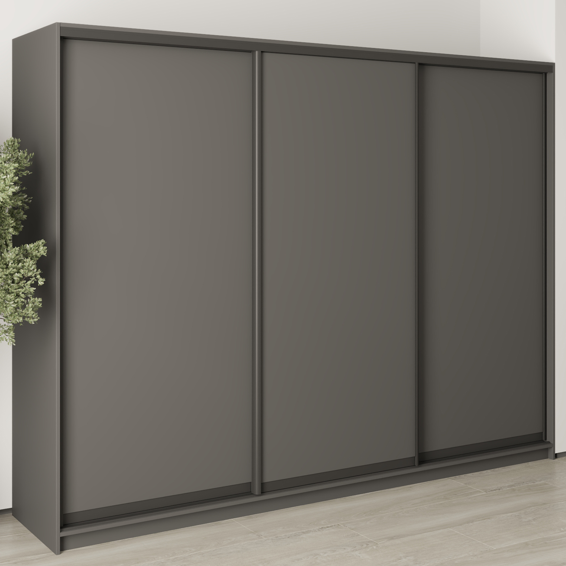Шкаф-купе трехдверный Mebel Star Комбо BG MBS-8907 270х60х210 см Антрацит (1008896)