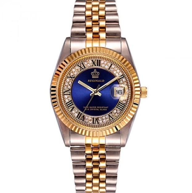 Наручные часы женские Reginald Crystal кварцевый механизм с датой Серебряный (21379662)