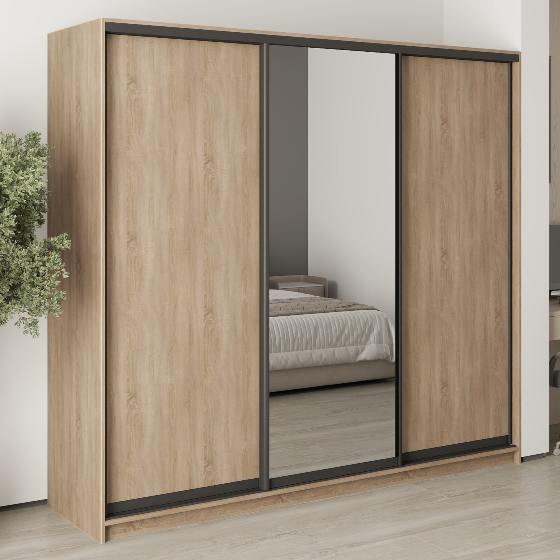 Шкаф-купе трехдверный Mebel Star Стандарт BG MBS-8357 230х45х210 см Дуб сонома (1007768) Шкаф-купе трехдверный Mebel Star Стандарт BG MBS-8357 230х45х210 см Дуб сонома (1007768)