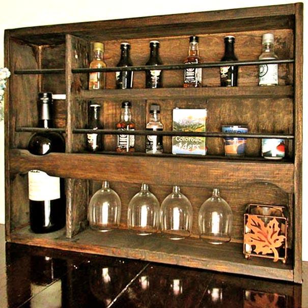 Полка для вина настенная из дерева Нагоя Корица (ПНК-003433)