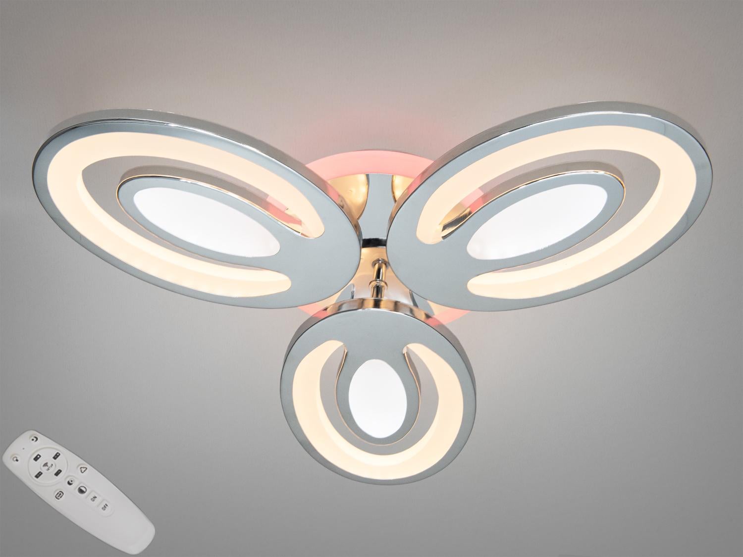 Люстра стельова LED/пульт/димер/60 Вт Хром (2528/3HR LED 3color dimmer)