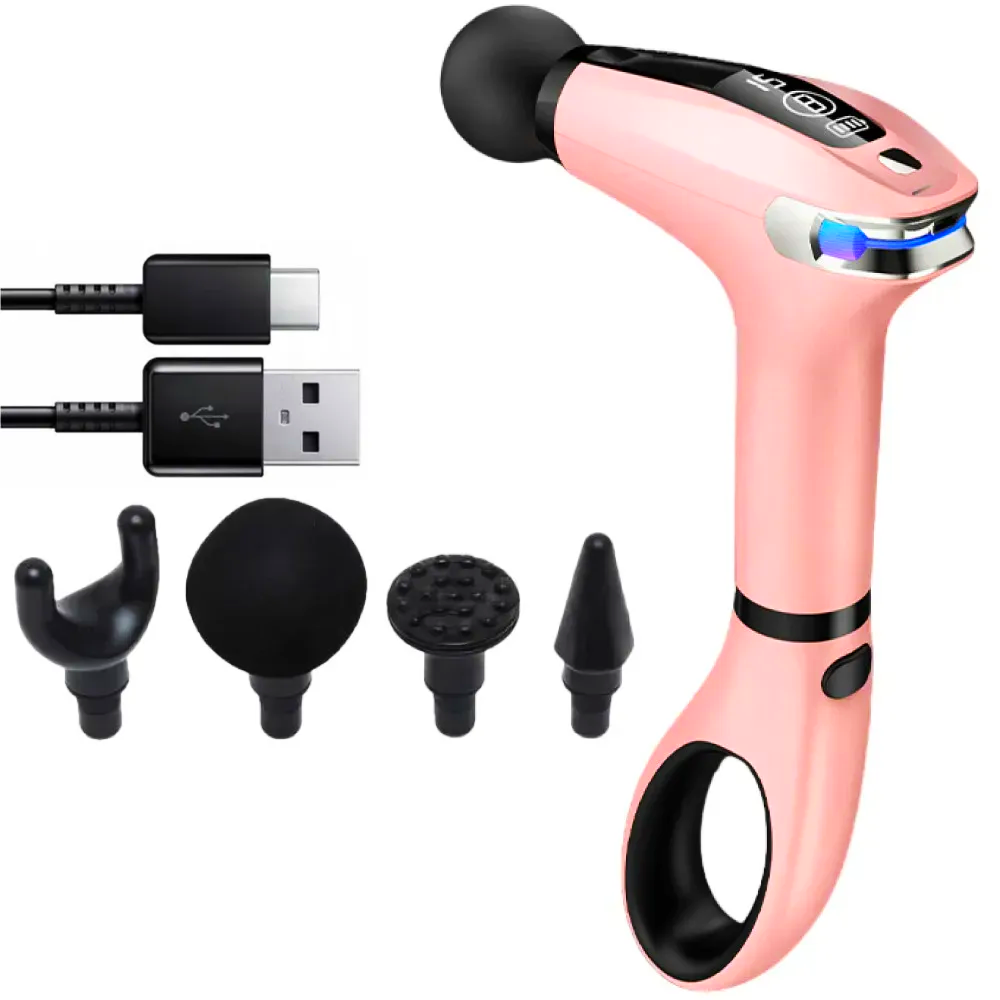 Пистолет массажный Fascial Gun HB-005 Розовый (30631185)