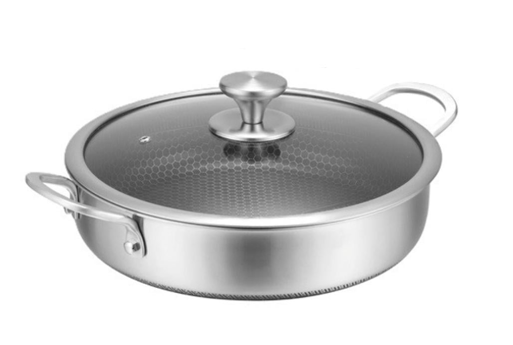 Сотейник с крышкой Edenberg из нержавеющей стали с трехслойным антипригарным покрытием 26x7,0 см (EB-13077)