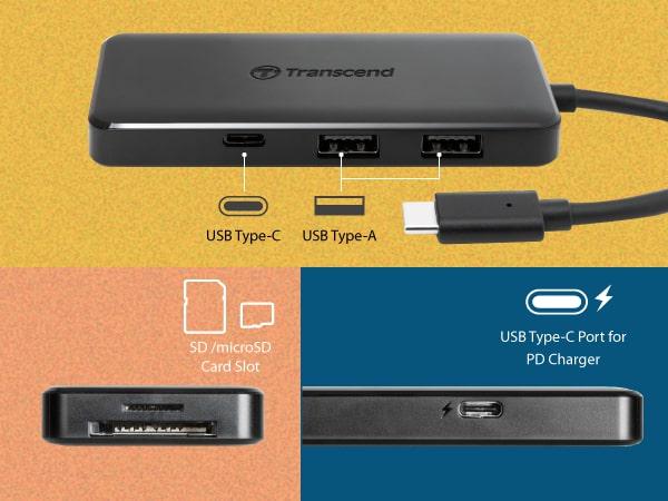 Концентратор Transcend USB Type-C HUB 6 ports microSD/SD Чорний - фото 7