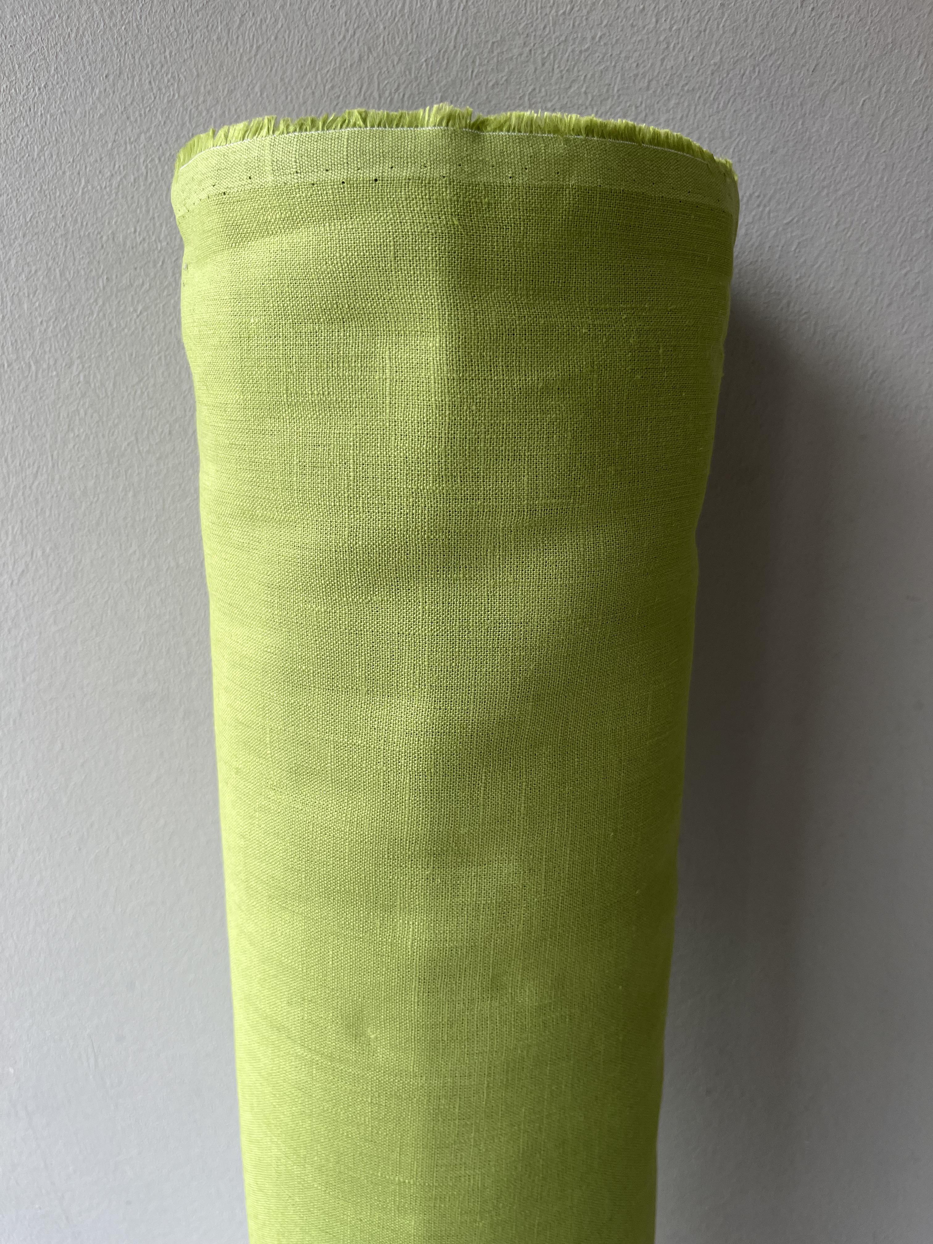 Тканина скатерна Linen Plus 100% льон 143 см 911 Салатовий - фото 4