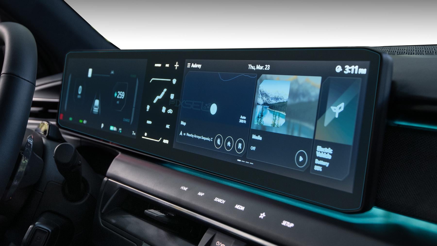 Защитное стекло Pixsel гибридное матовое на панель приборов Kia EV9-28,3" 2023