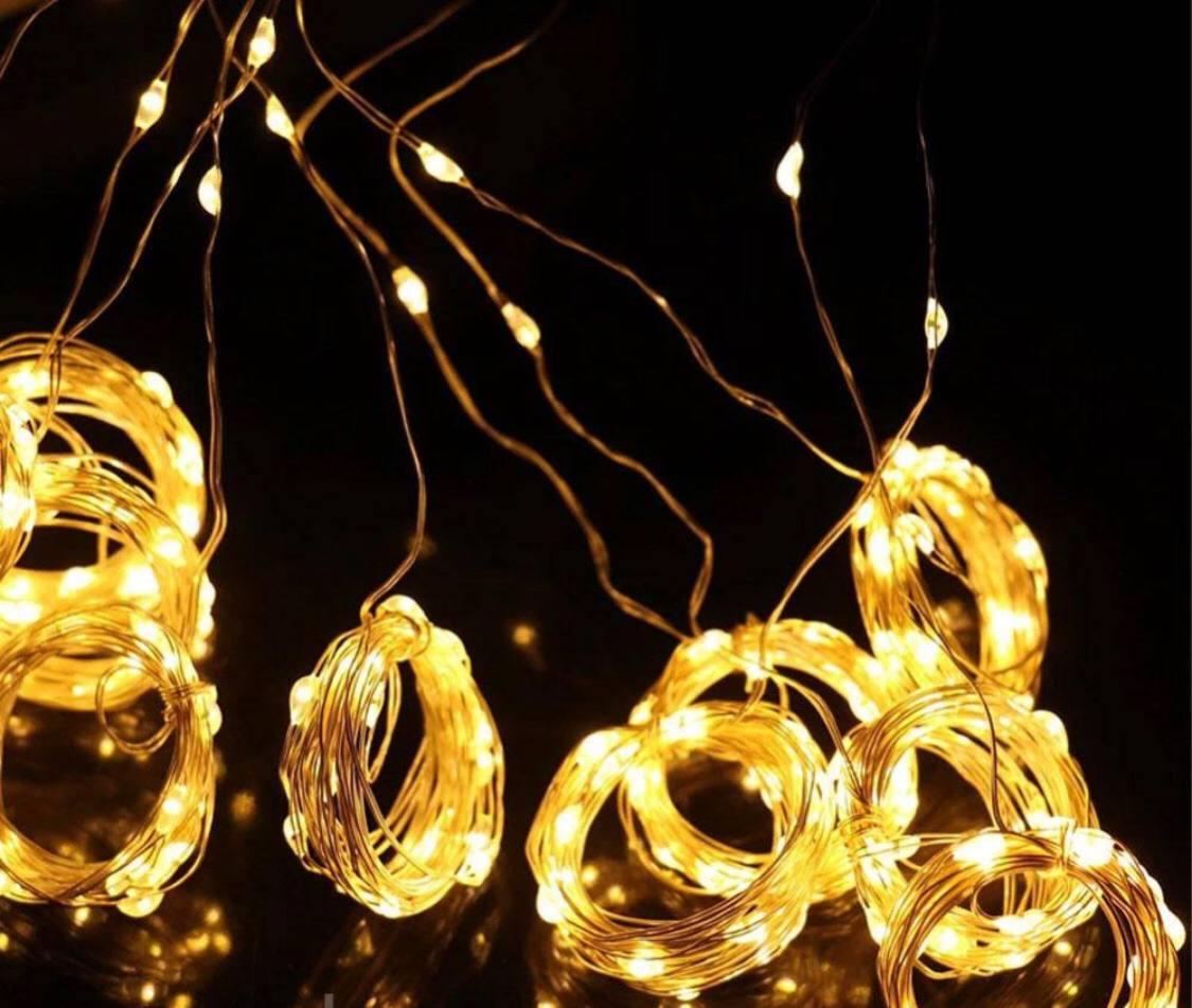 Гирлянда штора теплый свет 300 LED USB с пультом 3х3 м