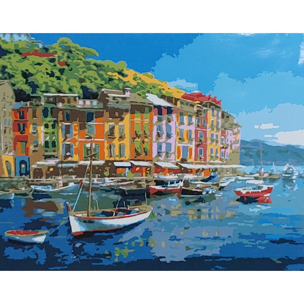 Картина по номерам Strateg Премиум Красочная гавань 40x50 см (GS036)