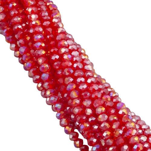 Бусины Swarovski АВ огранки рондель 3х2,5 мм 38 см 160 шт. Красный/Прозрачный (БС2052а57) Бусины Swarovski АВ огранки рондель 3х2,5 мм 38 см 160 шт. Красный/Прозрачный (БС2052а57)