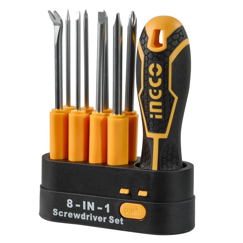 Викрутка INGCO зі змінними насадками 8 шт. (AKISD0901)