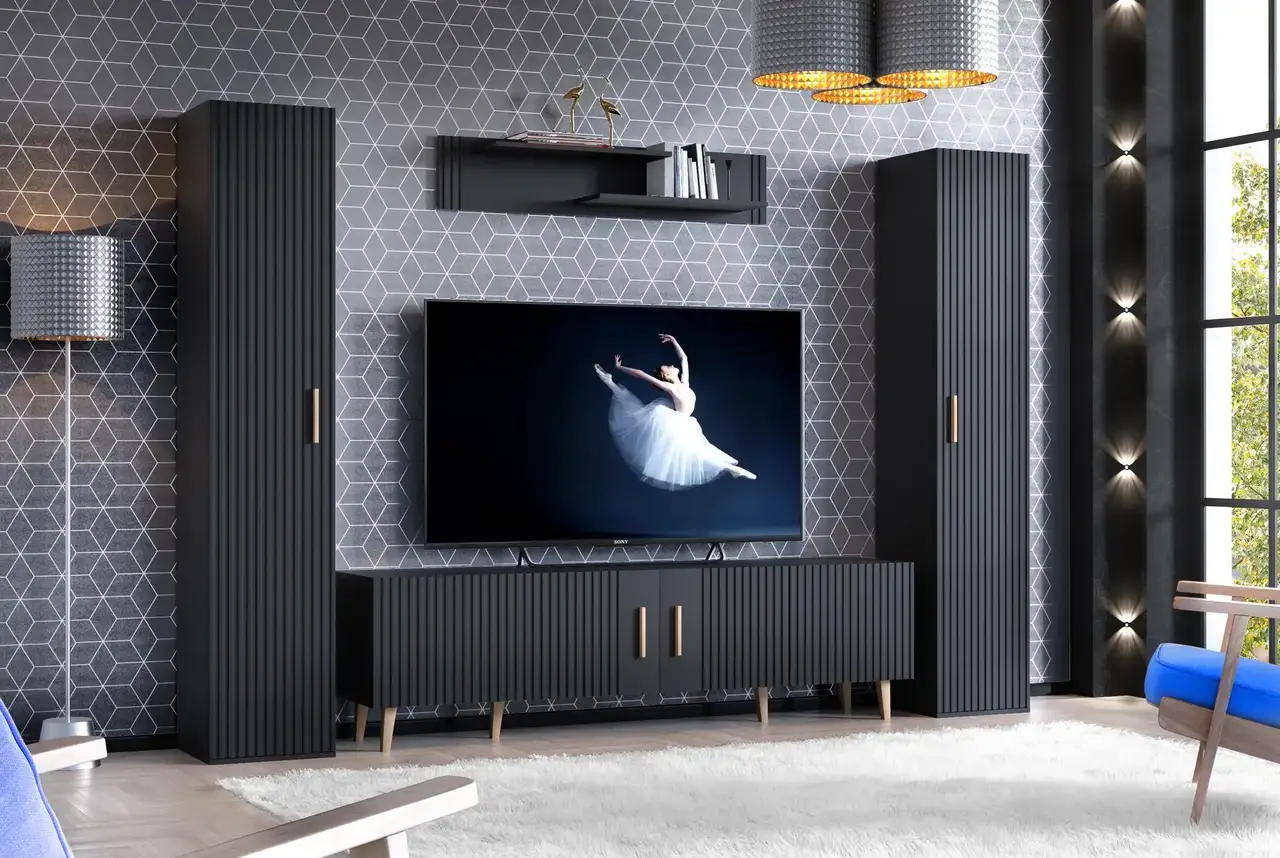 Гостиная комплект Artos Design Verona из ламинированной ДСП/ламинированной МДФ 3 Черный (49325) Гостиная комплект Artos Design Verona из ламинированной ДСП/ламинированной МДФ 3 Черный (49325)