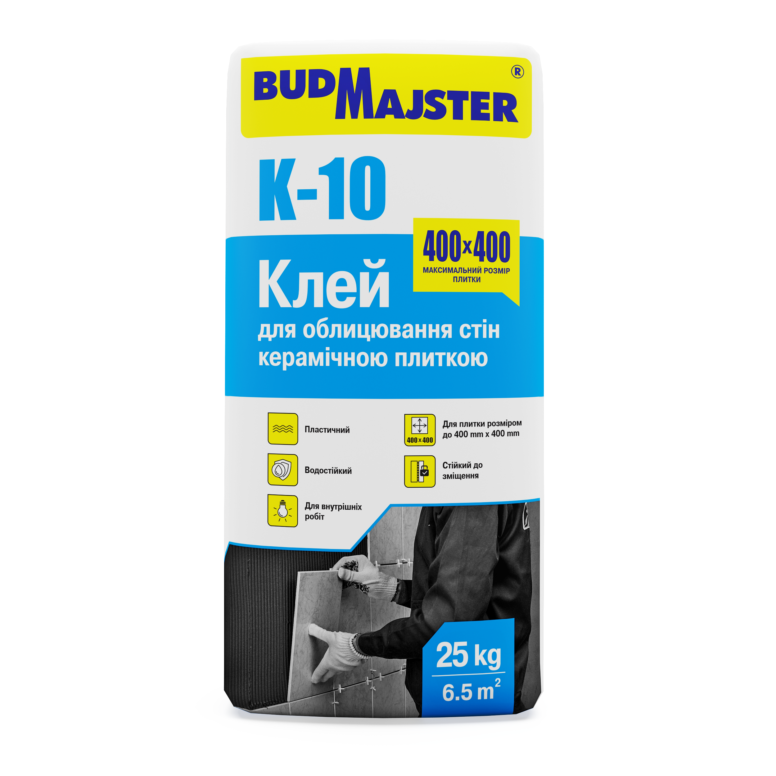 Клей для облицювання стін керамічною плиткою BudMajster К-10 25 кг (14312695)