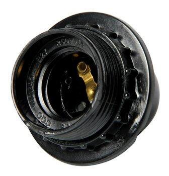 Патрон з гайкою E.NEXT e.lamp socket with nut.e27.bk.black E27 бакелітовий Чорний (s9100008) - фото 2