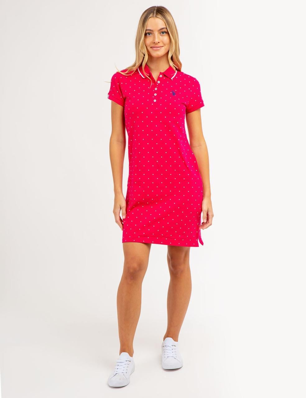 Сукня-поло U.S. Polo ASSN DOT POLO DRESS XS Фуксія (2235973214)