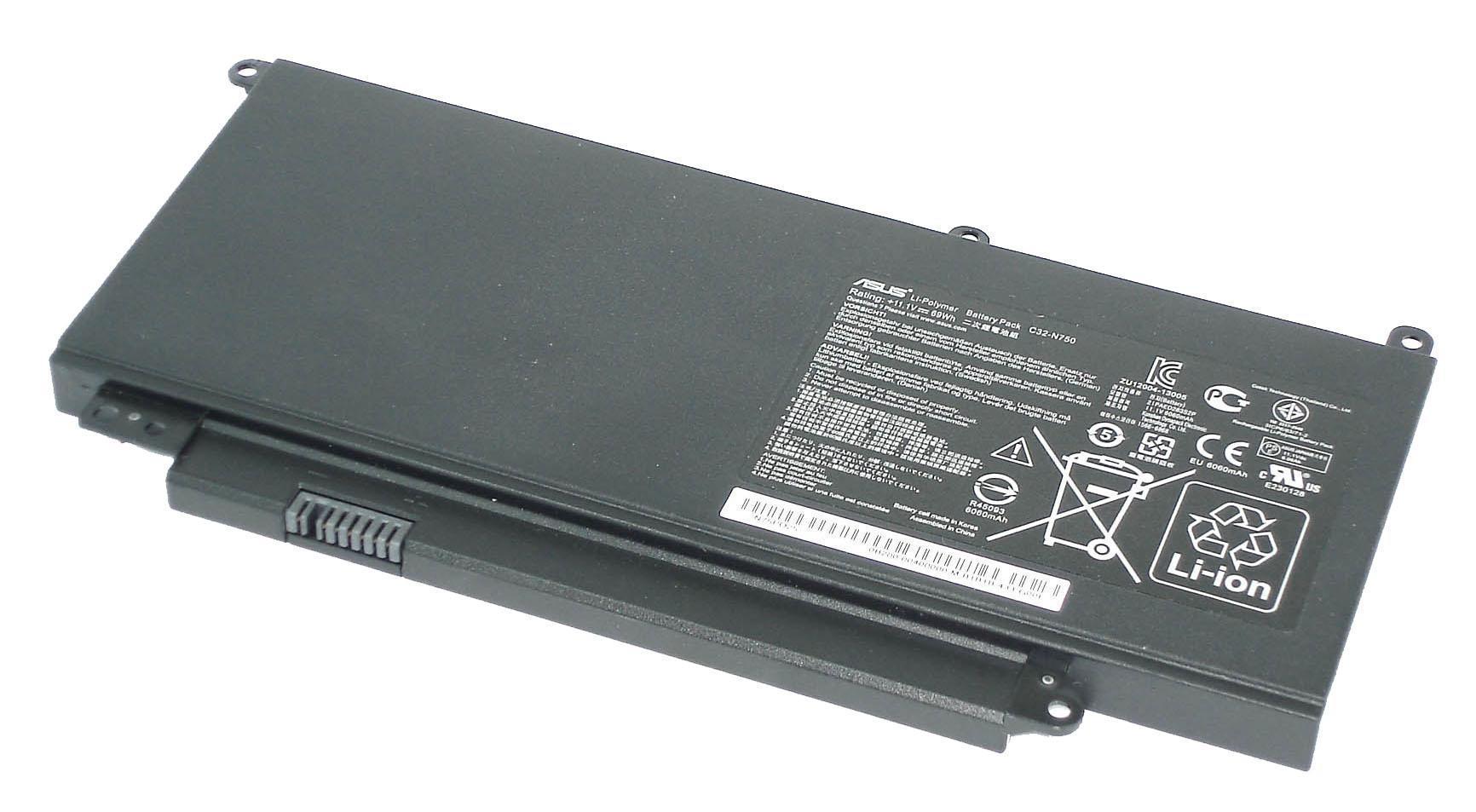 Аккумулятор для ноутбука Asus C32-N750 N750JK 11,1 V 6060 mAh