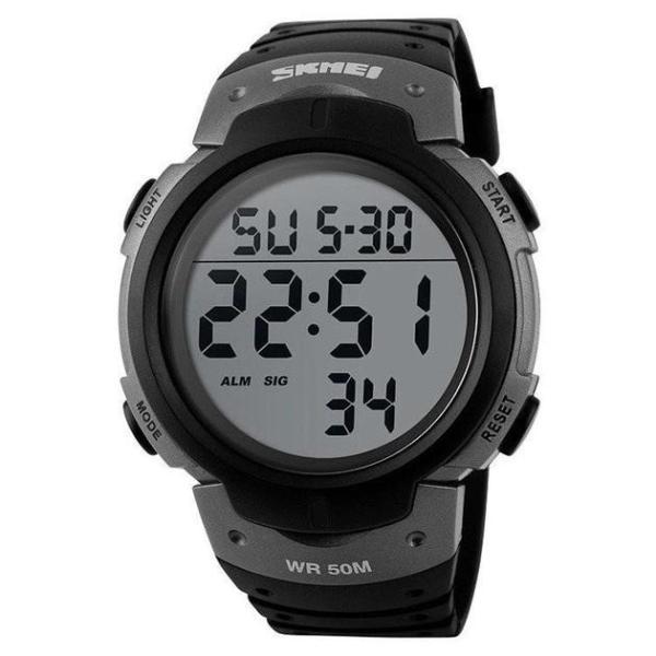 Годинник наручний чоловічий Skmei 1068TN 47 мм з підсвічуванням Black/Grey (13103658)