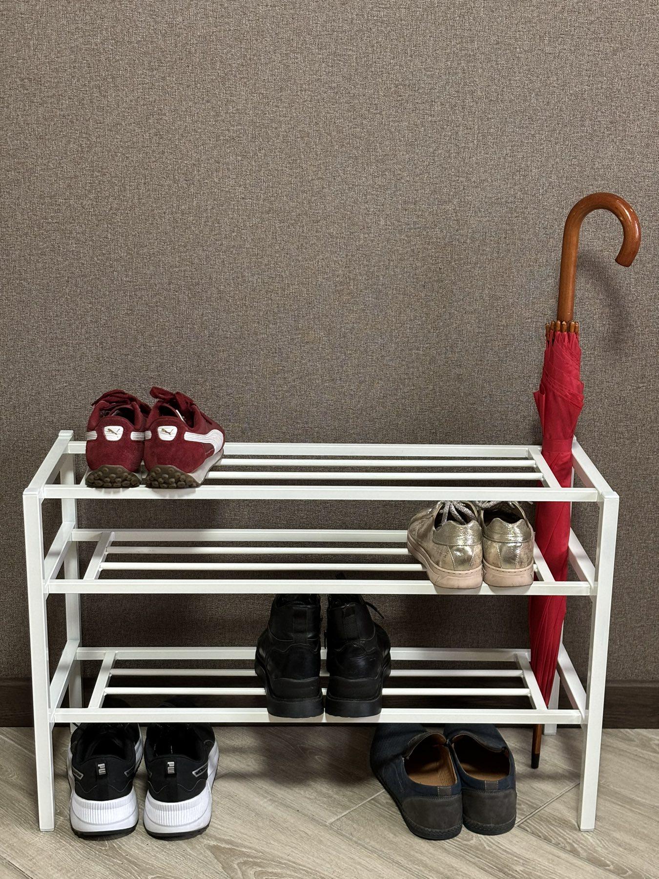 Полиця для взуття R-3 металева розбірна 80 см Білий - фото 3