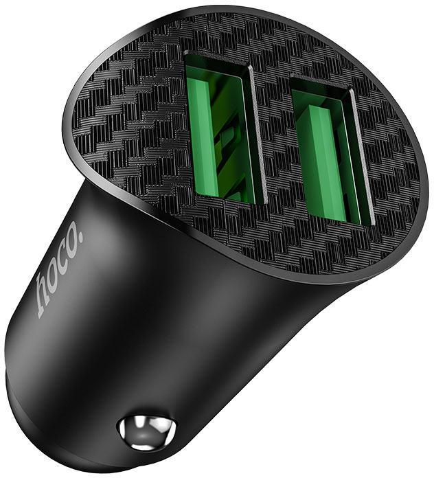 Устройство зарядное автомобильное Hoco Z39 QC3 2 USB/кабель microUSB Black (27494)