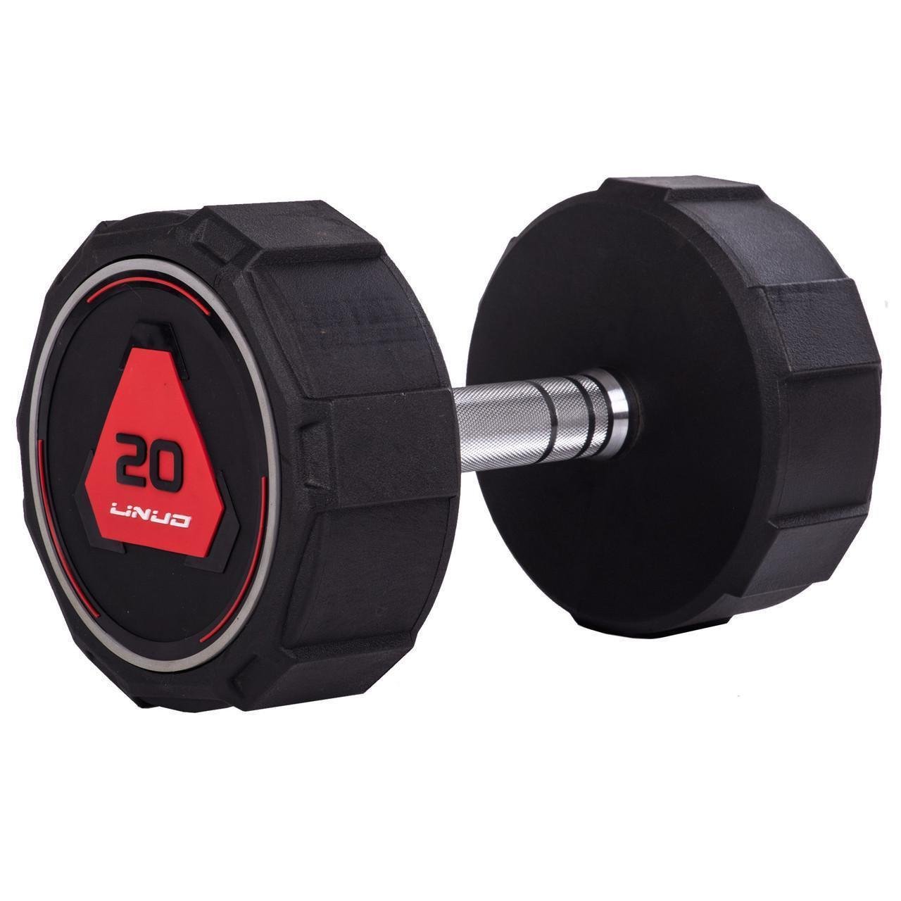 Гантель цельная LI NUO TA-3618-20 с полиуретановым покрытием 20 кг (2532854864) - фото 1