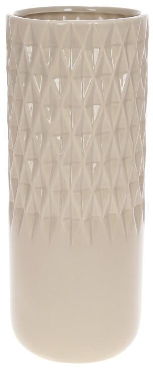 Ваза керамическая Stone Flower 12x12x31 см Кремовый глянец (BD-733-522)