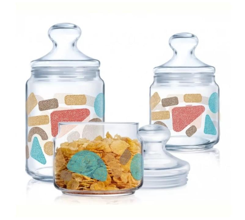 Банки для зберігання Luminarc CLUB GEOMATRIX 0,5/0,75/1 л 3 шт.