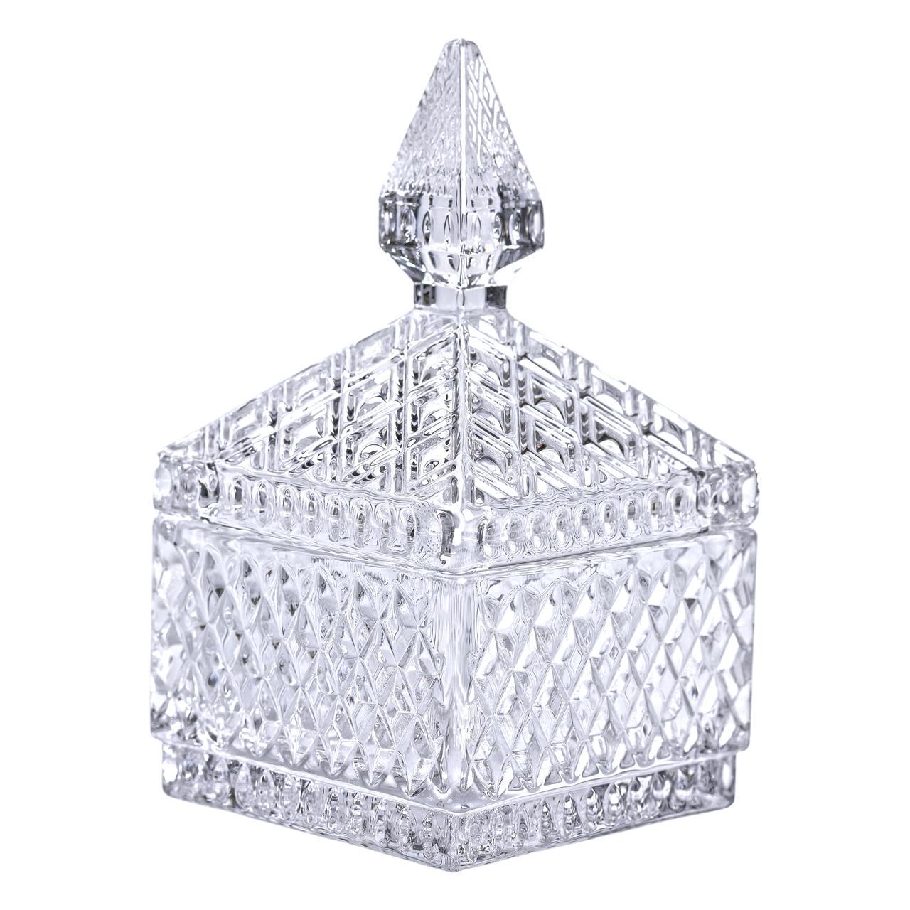 Цукерниця скляна з кришкою квадратна 8,5х8,5х15 см (5973) - фото 4 Цукерниця скляна з кришкою квадратна 8,5х8,5х15 см (5973) - фото 4