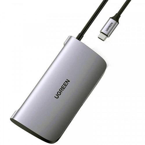 Док-станція UGreen CM212 USB3.0 Type-C USB 3.0x2/HDMI/RJ45/SD/TF/PD 50852 Сірий - фото 3