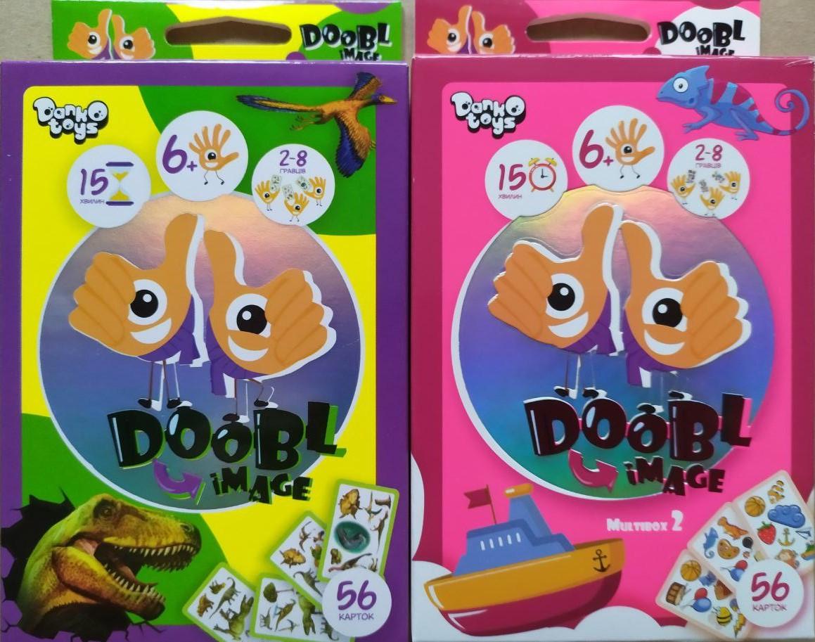 Ігри настільні mini Danko Toys Doobl Image Добль, знайди пару Multibox 2 та Динозаври