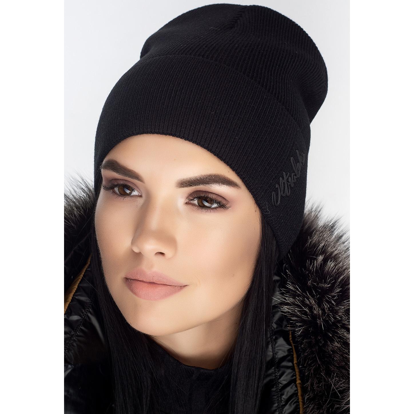Шапка шерстяная женская Leks Креатив one size Черный