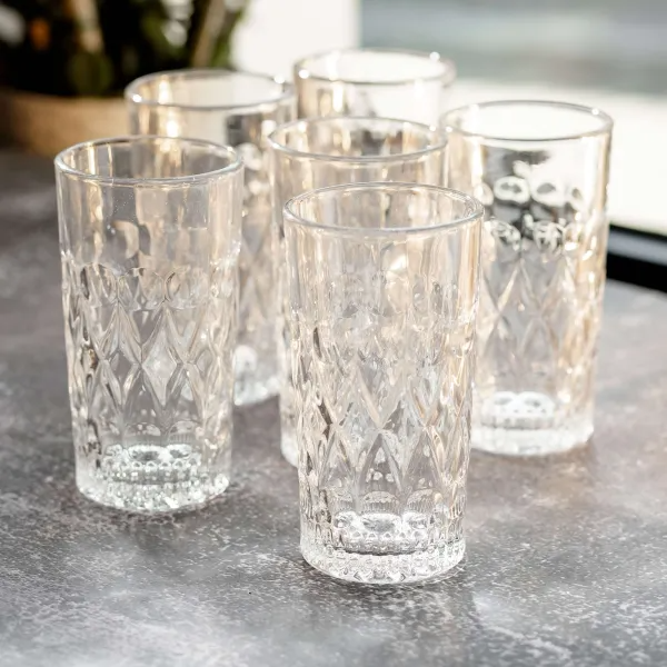 Набір склянок Lirmartur гранованих 6 шт. по 400 мл Прозорий - фото 4 Набір склянок Lirmartur гранованих 6 шт. по 400 мл Прозорий - фото 4