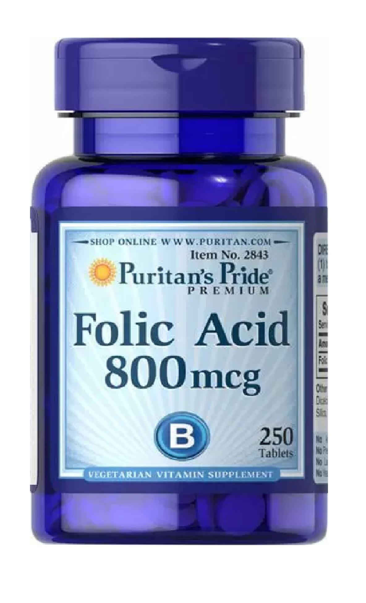 Фолієва кислота Puritan's Pride Folic Acid 800 mcg 250 Tabs