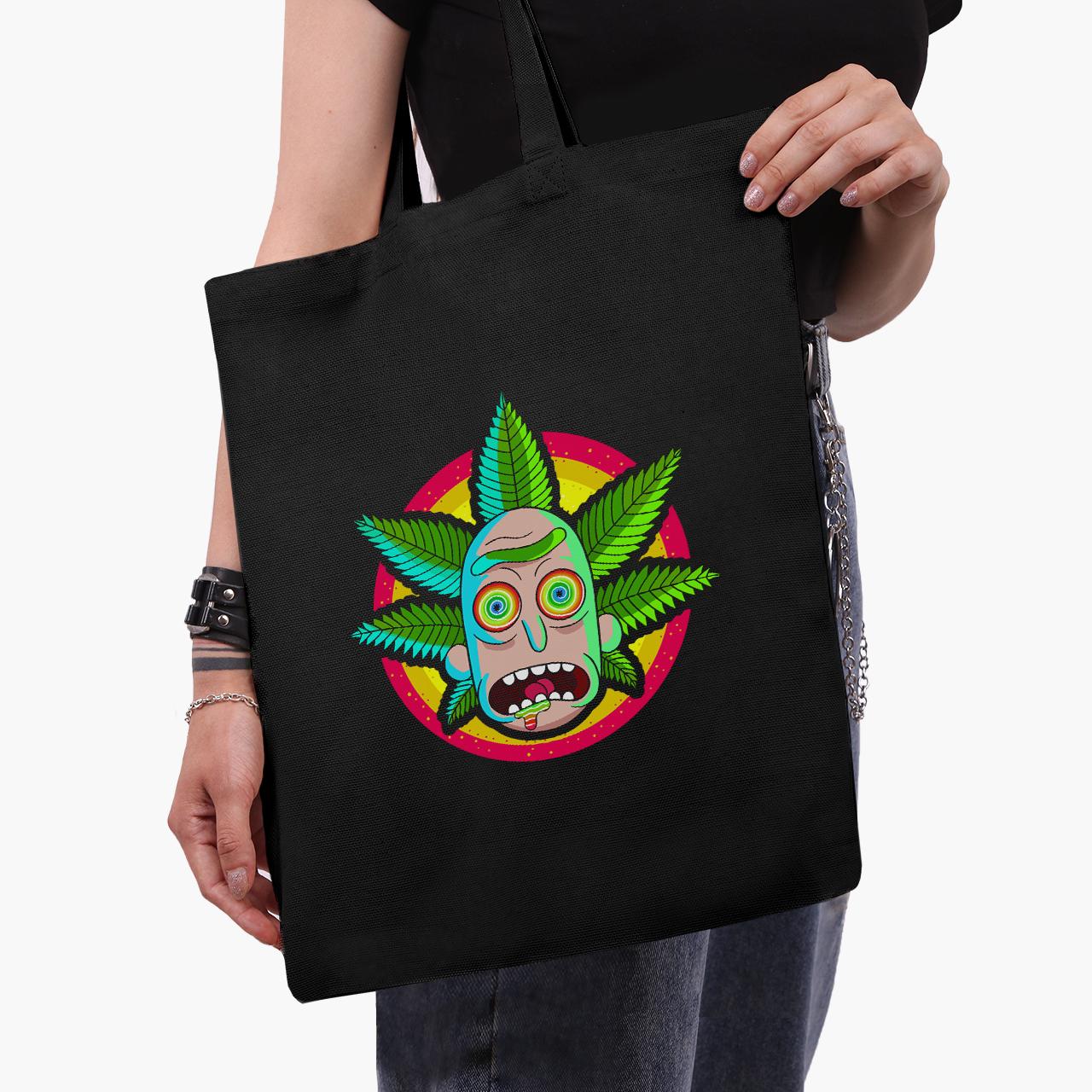 Еко сумка шоппер Rick Sanchez Rick and Morty 41x35 см Чорний (9227-2933-BK) - фото 2