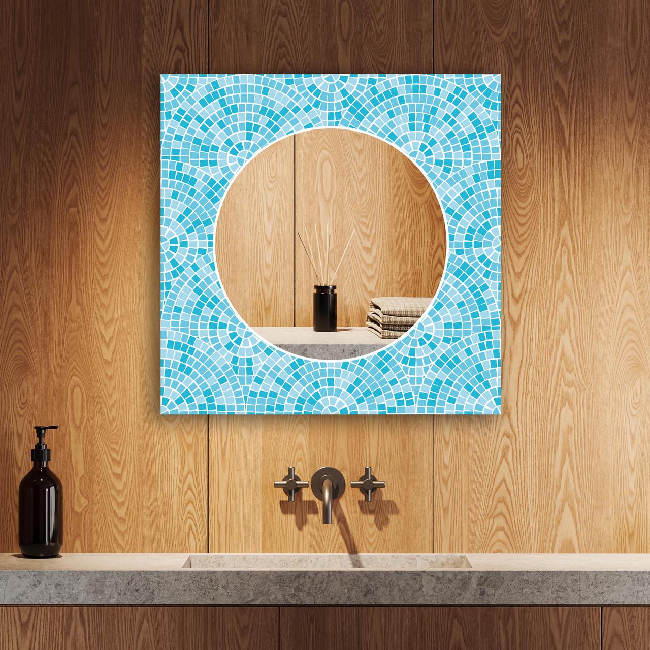 Зеркало на стену NovellaPrint с рисунком плитки квадратное 70х70 см (2002.5)