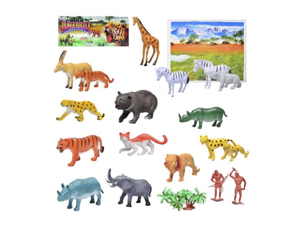 Набор фигурок диких животных Metr+ A581 игровое поле декорации 16 шт. (5193)