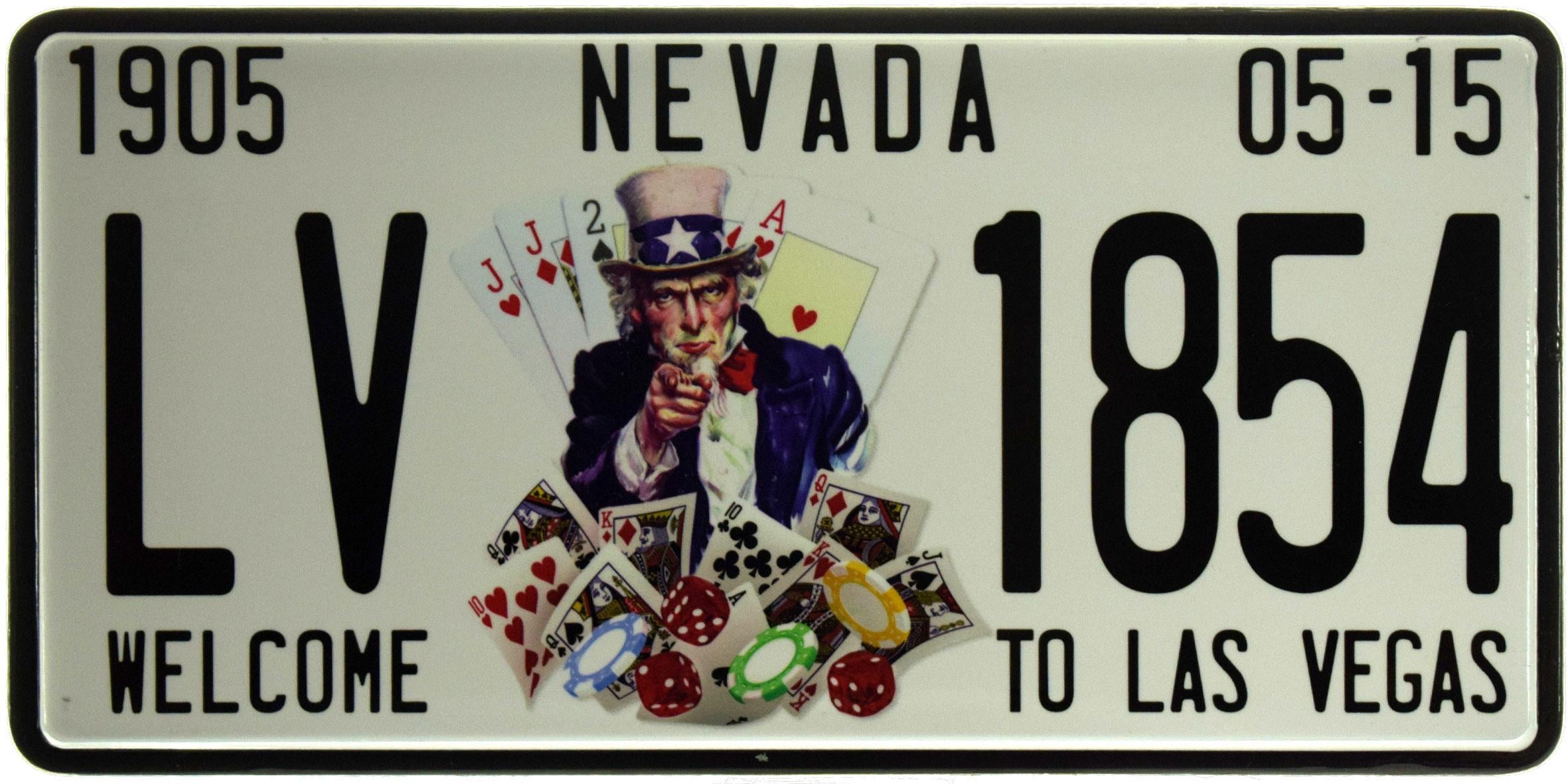 Табличка металлическая "Nevada LV 1854 Welcome To Las Vegas" 15x30 см (ms-103715)