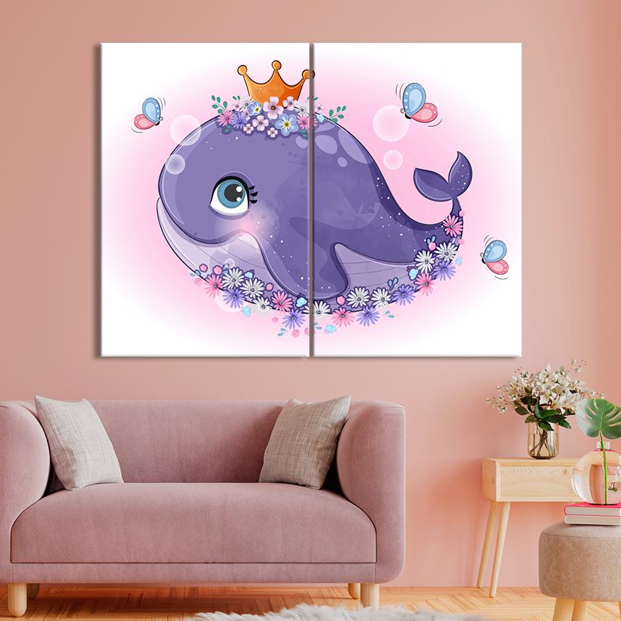 Картина в детскую комнату Королевский кит 165x122 см (A1413-2)