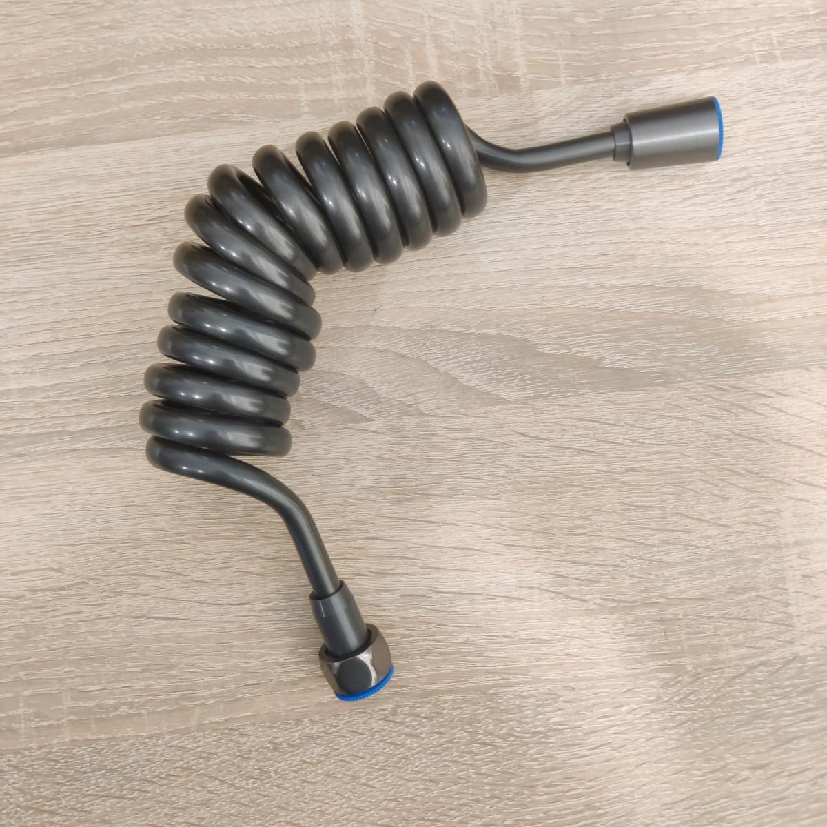 Шланг для гігієнічного душу Disfact PU-CU Pro спіральний 2 м Графітовий (2500) - фото 2 Шланг для гігієнічного душу Disfact PU-CU Pro спіральний 2 м Графітовий (2500) - фото 2