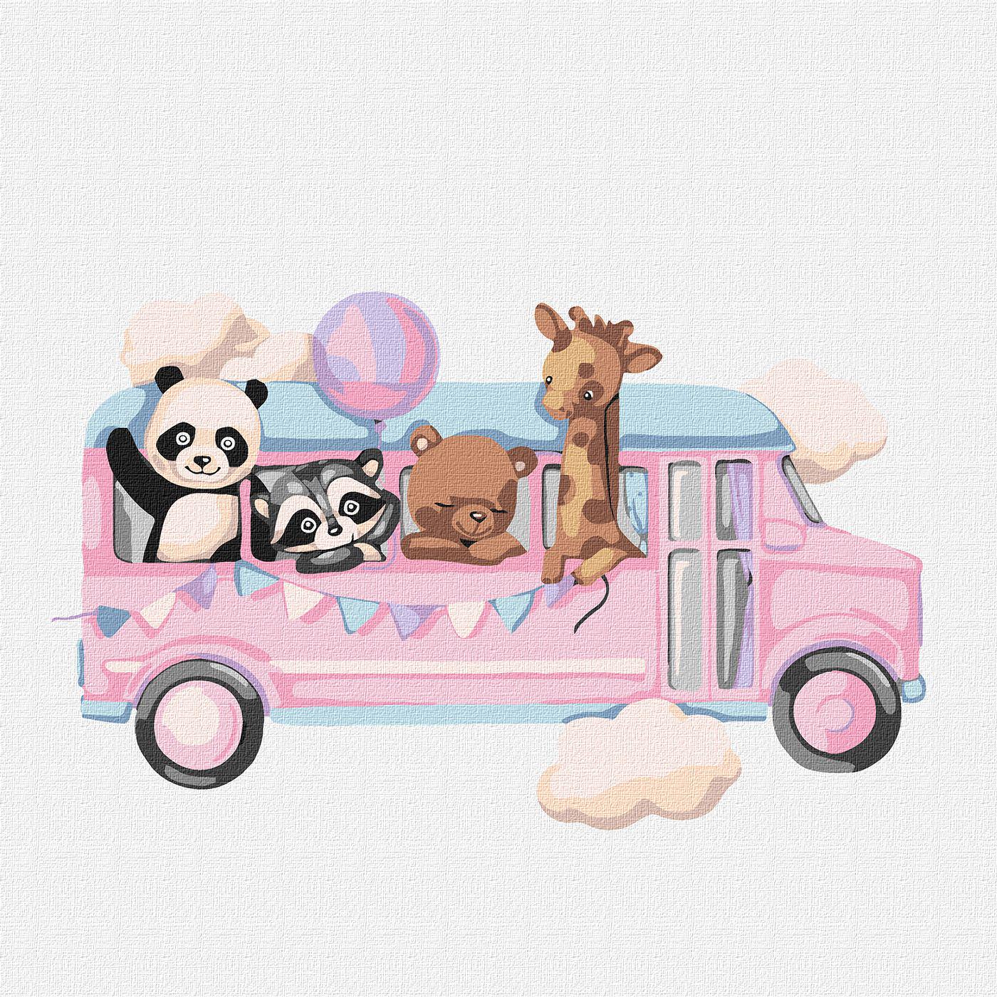 Картина по номерам Идейка Веселый автобус 30x30 см (Id-KHO6036)