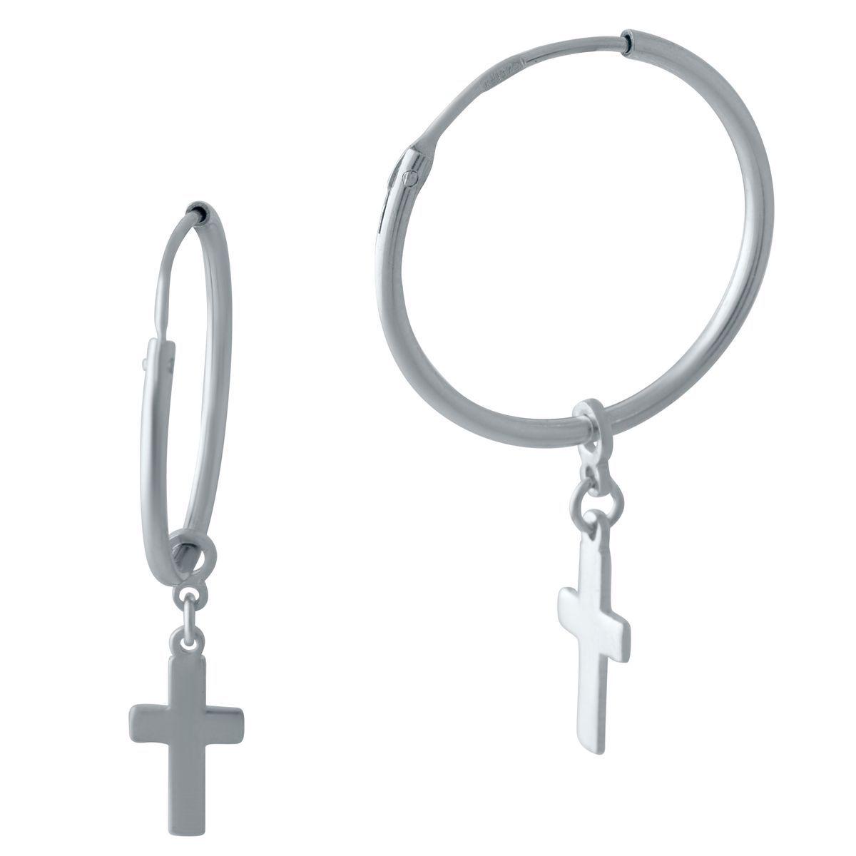 Серебряные серьги без камней (2023883)