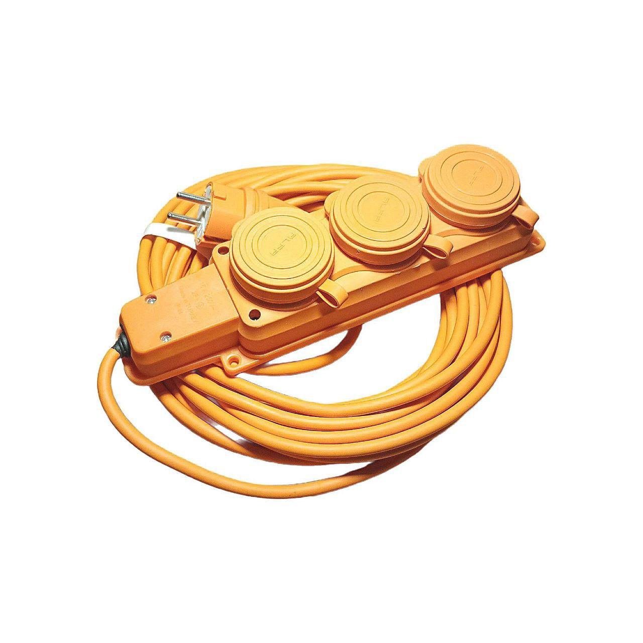 Удлинитель Sokol 3 розетки без заземления ПВС 2х1,5 мм2 10 м Оранжевый (7.5.1.166890)