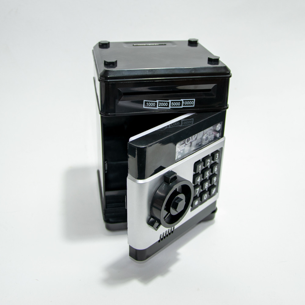 Копилка-сейф Number Bank с кодовым замком Черный (1007484-Silver-1)