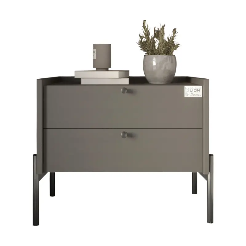 Тумба прикроватная Lion Wood черные ножки Антрацит (Lion-041335) - фото 2