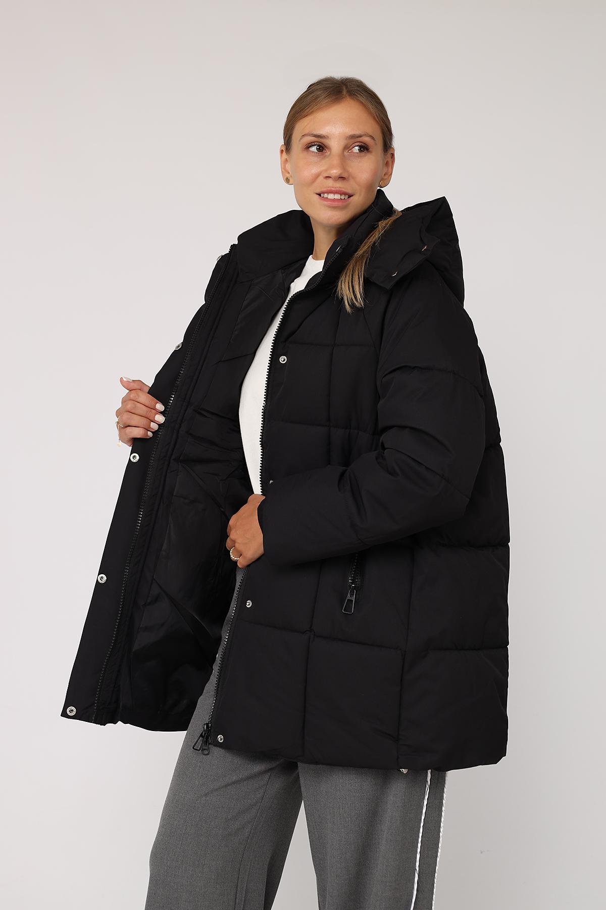 Куртка женская зимняя ЦБ-00277866 р. 54 Черный (29079983) - фото 3