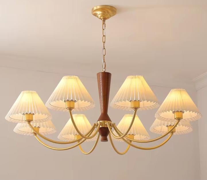 Люстра потолочная LED Пем 5031 на 8 плафонов Золотой