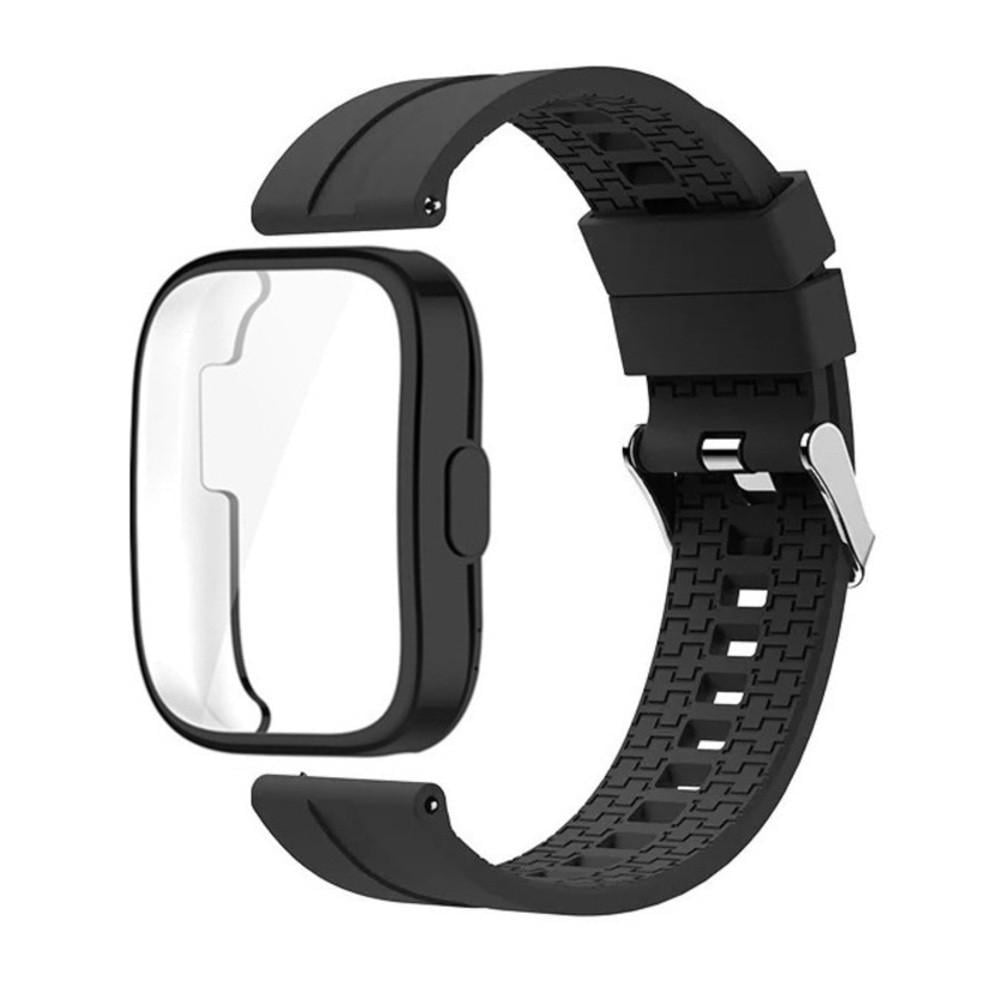 Комплект для часов Amazfit Bip 5/5Pro защитный чехол и силиконовый ремешок 22 мм Черный (2531062661)